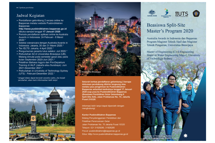 Split-Site Master's Scholarship Program 2020 for Civil Servants Working as Civil/Water Engineers